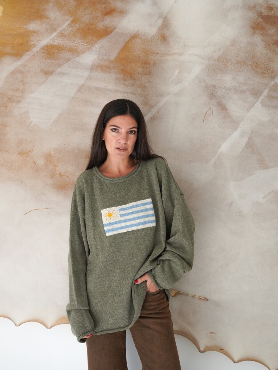 Sweater Flag Uruguay - Verde Musgo 