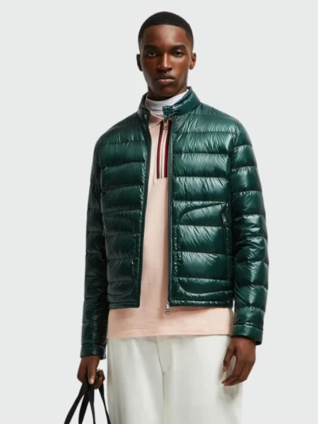 Moncler - Plumífero Corto Plegable Acorus Verde
