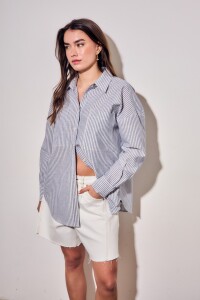 Camisa Rayada Azul