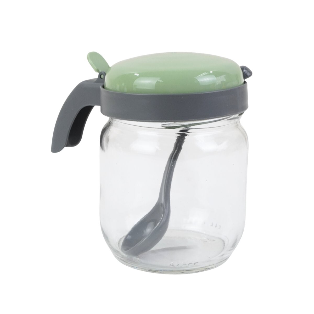 Especiero Herevin De Vidrio Con Cuchara Y Tapa Abatible De Plastico 