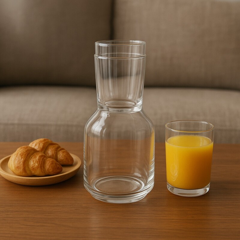 Decantador de Vidrio con Vaso para Agua 1.5L Decantador de Vidrio con Vaso para Agua 1.5L