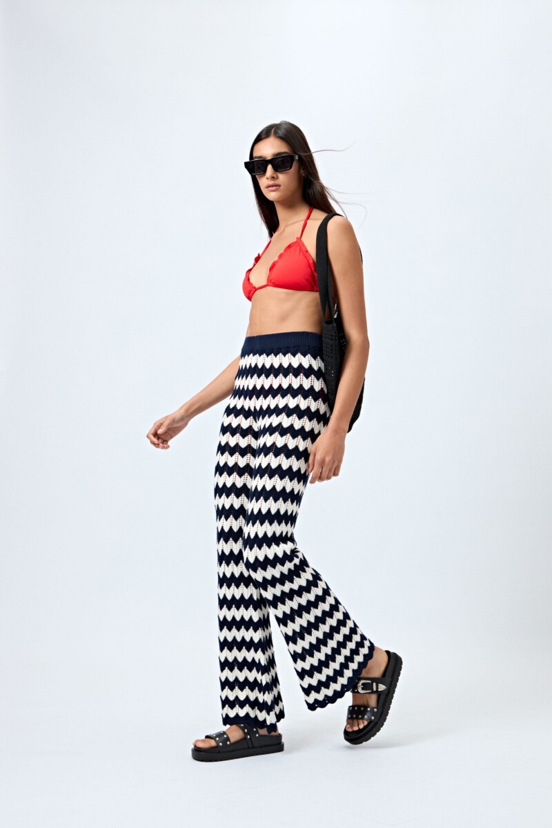 PANTALON AMBRA Blanco/Azul