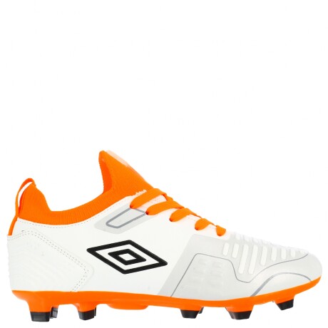 Championes de Niños Umbro Fútbol 11 Flash HG Blanco - Anaranjado - Negro