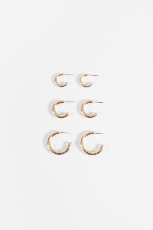 Set de 3 aros dorado