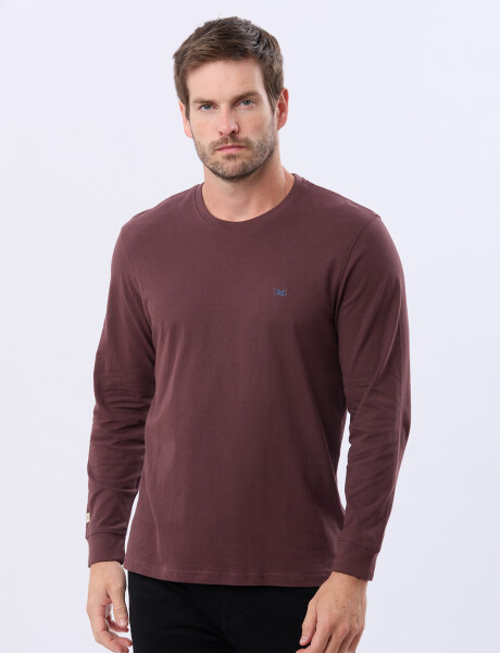 REMERA LISA DE ALGODÓN Bordo