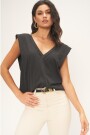 LEXI EXAGERATED SHOULDER TANK Negro