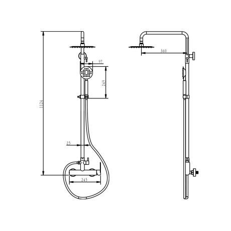 GRIFERIA BARRAL DUCHA EXTERIOR EN BRUSHED NICKEL - SERIE SALEMI 000