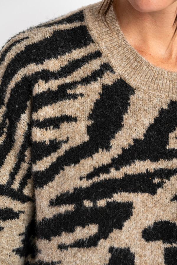 Sweater Animal Print Gris