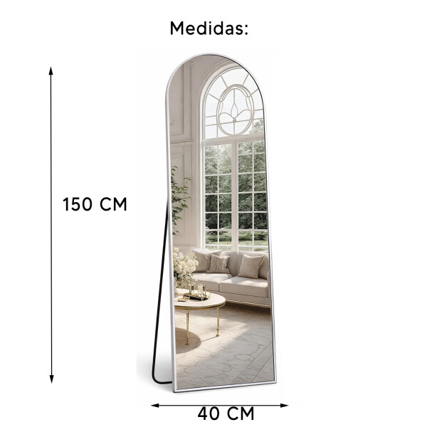 Espejo Arco De Pie Cuerpo Entero Fm05 150 X 40 Cm ESPEJO DE PIE FM05 40X150 BLANCO