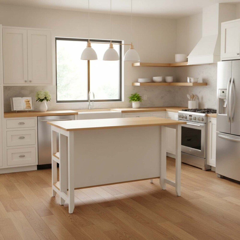 ISLA 120 CM MADERA BLANCO RAGUSA