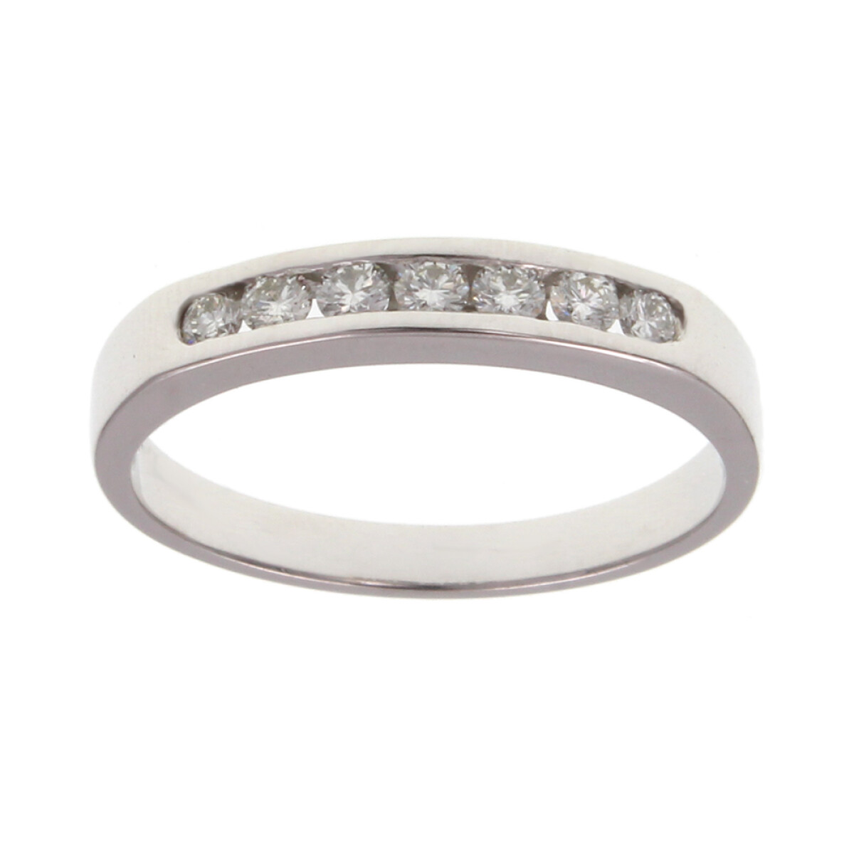 Anillo medio sin fin Chana S en oro blanco 18k con brillantes 