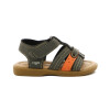 Angus Sandalia Niño 3 Tiras C/ Pulsera Y Velcro Gris-naranja