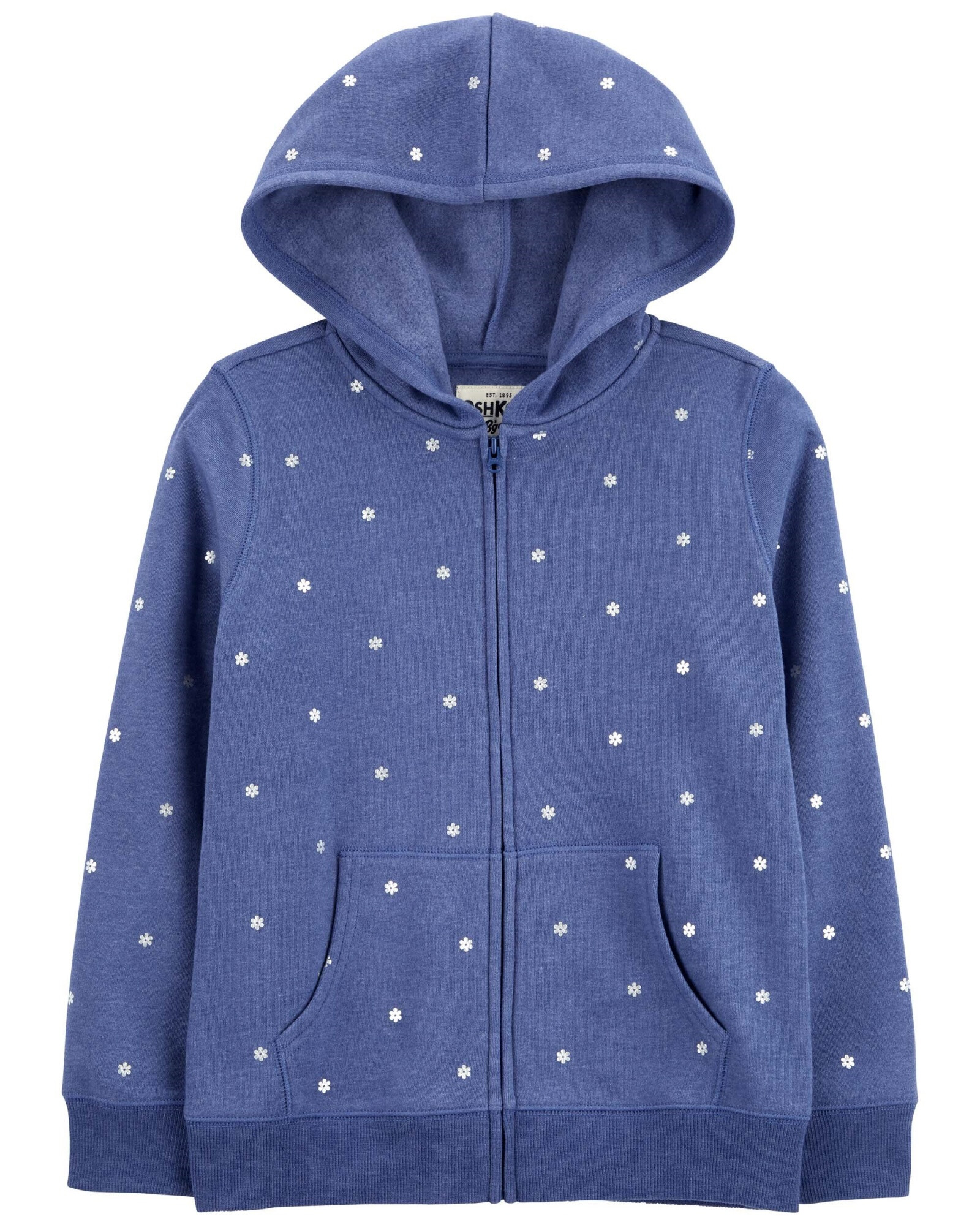 Campera de algodón con felpa, diseño margaritas Sin color