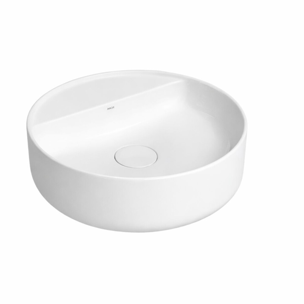 Bacha de apoyo redonda 40 cm c/mesa blanca brillante Deca Bacha De Apoyo Redonda 40 Cm C/mesa Blanca Brillante Deca