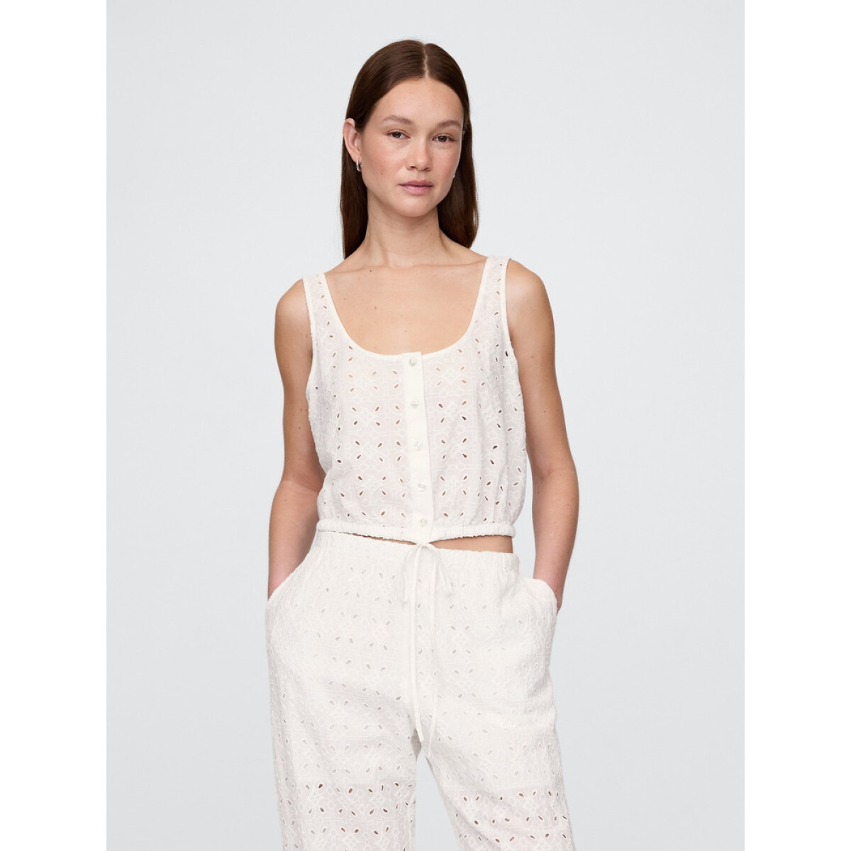 SL BTTN FRONT CINCHED TOP - NEW OFF WHITE 