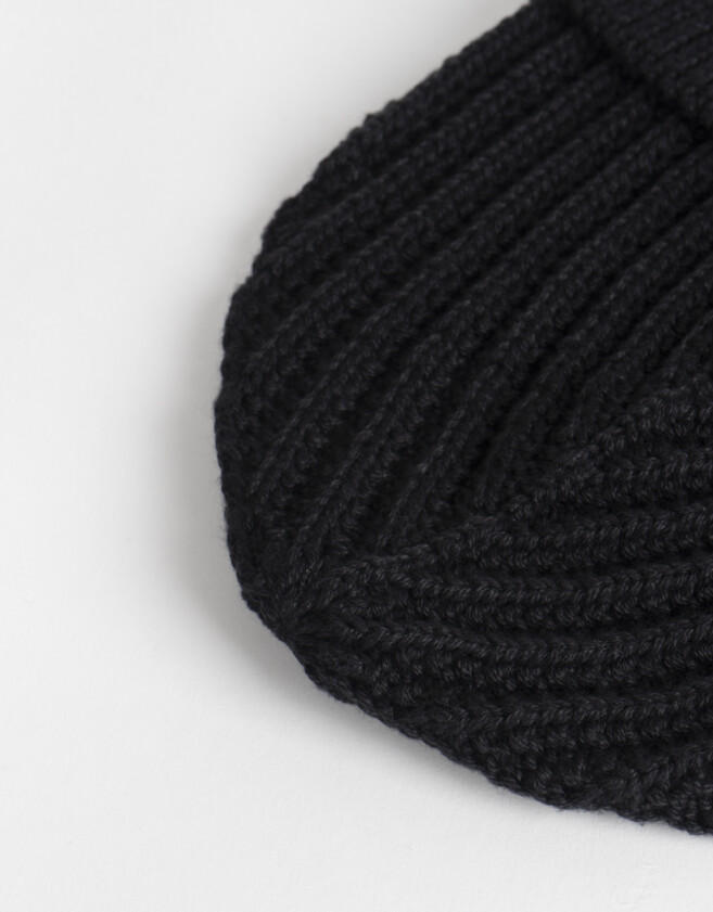 Gorro Gorro Tejido Bordado - Negro