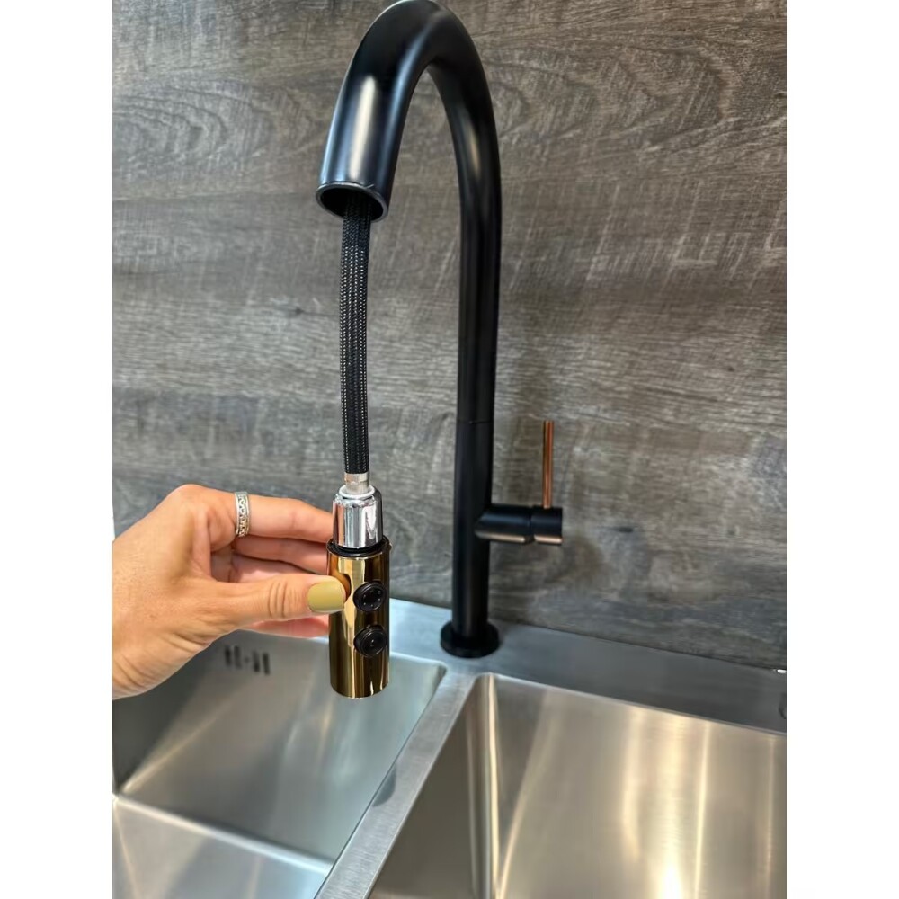 Grifería de cocina Monocomando de mesada extensible Negro mate Grifería De Cocina Monocomando De Mesada Extensible Negro Mate