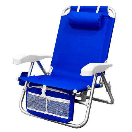 Silla Reposera Reforzada 120kg Plegable Aluminio Celeste