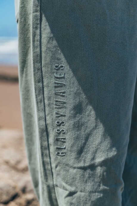 Pantalon Denim Wide Leg Fit / Verde U