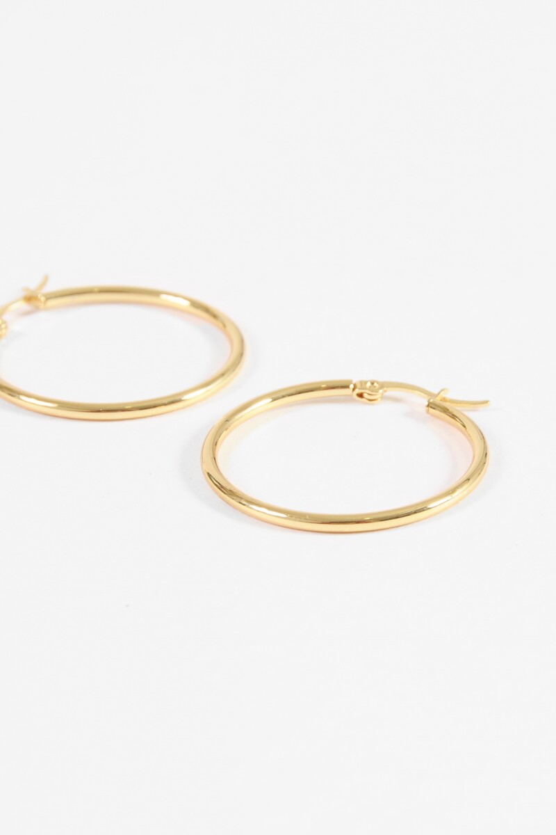 Aros acero large dorado