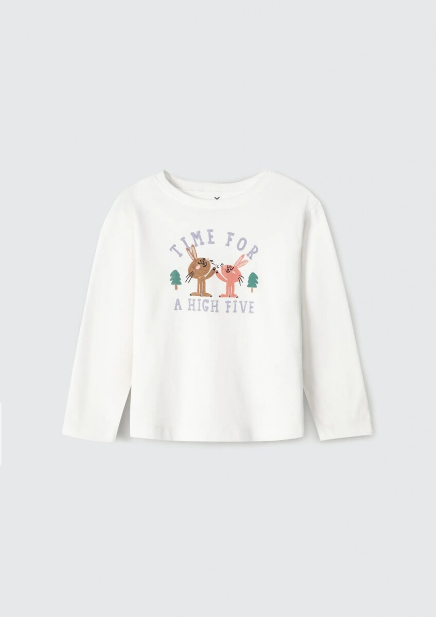 BLUSA INFANTIL CON ESTAMPA - BEIGE 