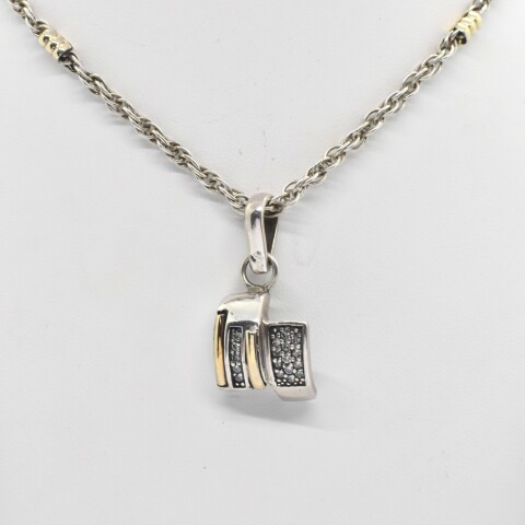 Colgante en Oro y Plata con Zirconias Colgante en Oro y Plata con Zirconias