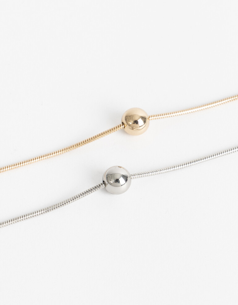 Collares Cortos Metal Dorado