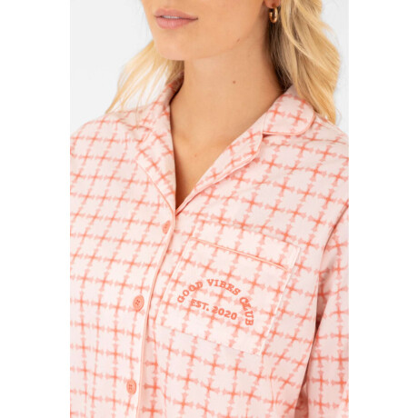 Pijama flannel fleece pink tile Rosado
