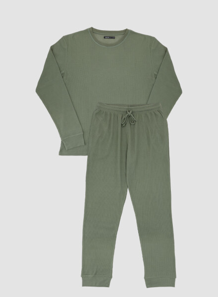 Pijama waffle militar green Verde claro