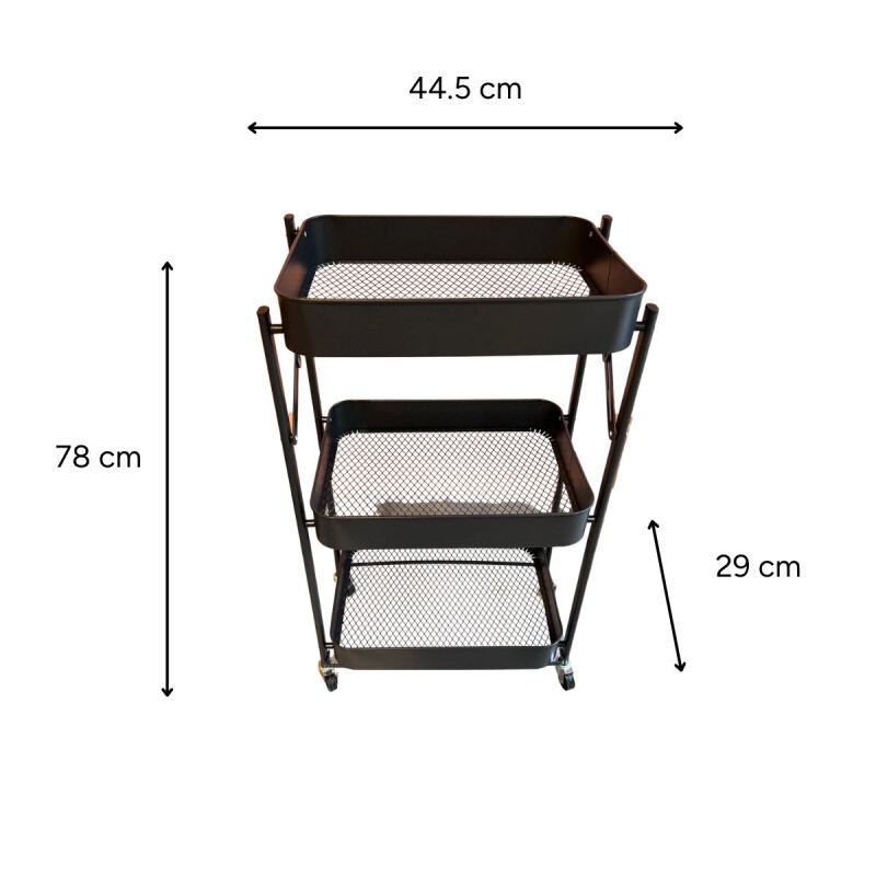 Carro Organizador Plegable Negro