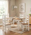 Juego de comedor Extensible 4 Sillas Mad Maciza 120 a 160 cm Blanco