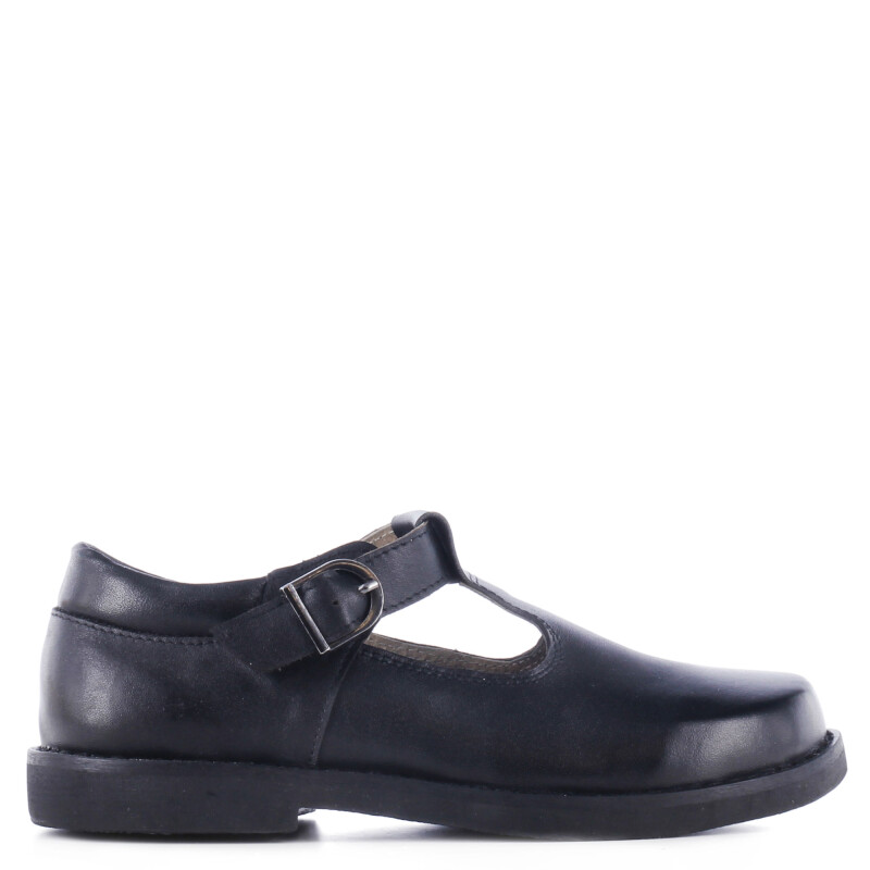 Guillerminas de Niña Boomerang NIME de cuero para uniforme Negro