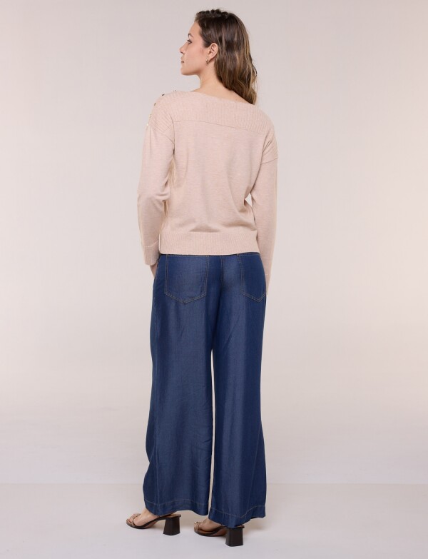 Buzo Tejido Con Tachas BEIGE
