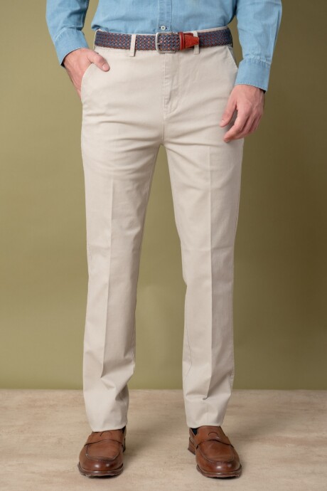 Patalón gabardina clásico Beige