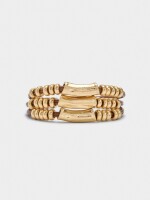 Multipulsera De Cordones Con Segmentos Tubulares marron