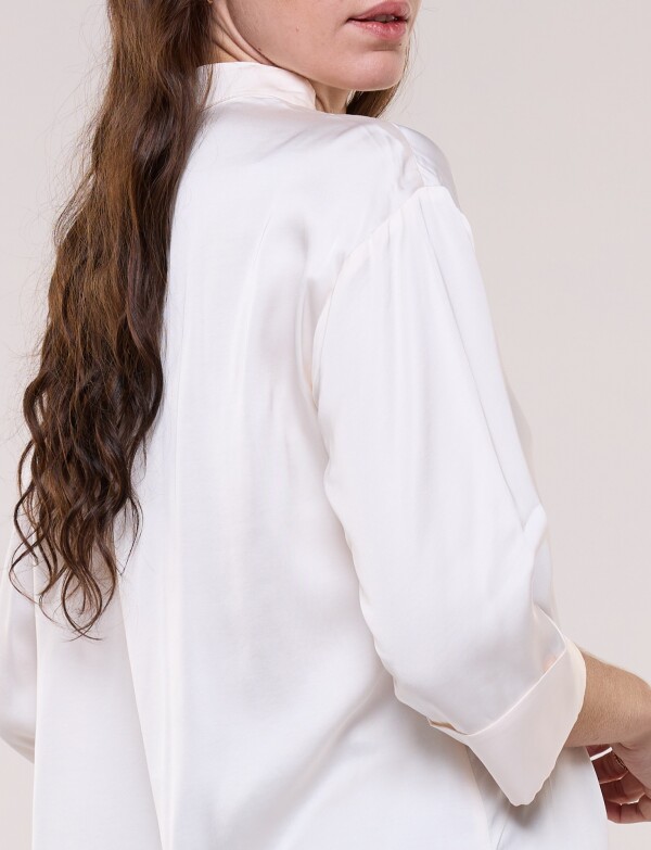 Camisa Holgada De Saten BEIGE CLARO
