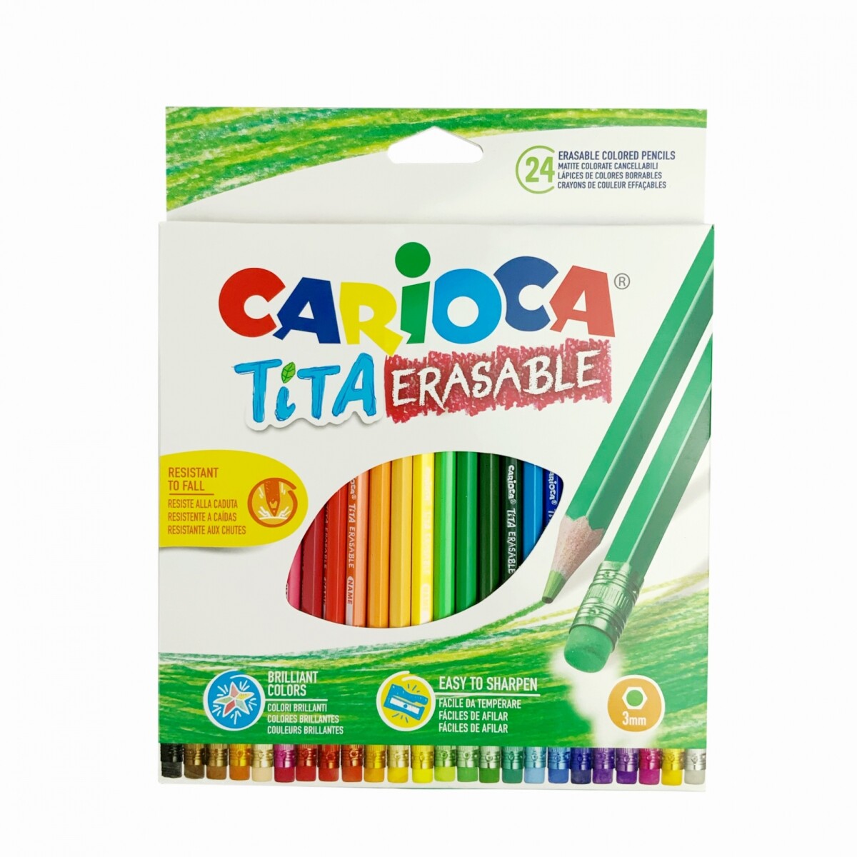 Lapices de colores Carioca Tita Borrable x 24 