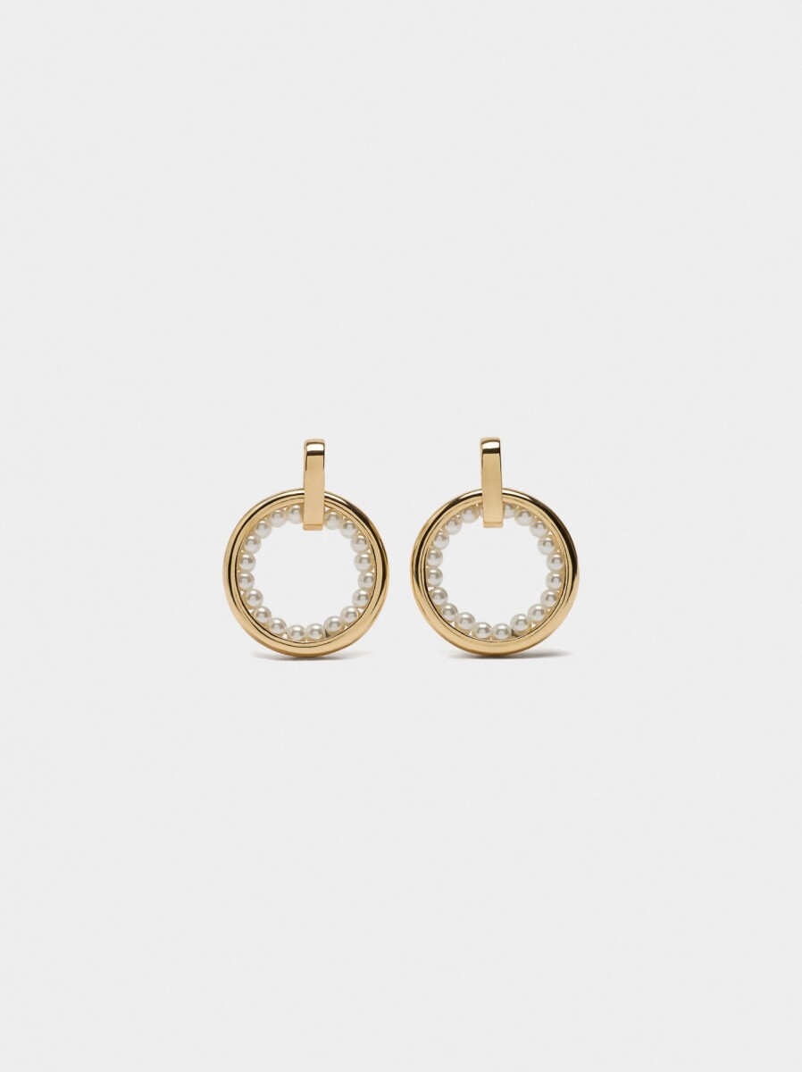 Aros Con Perlas - blanco 