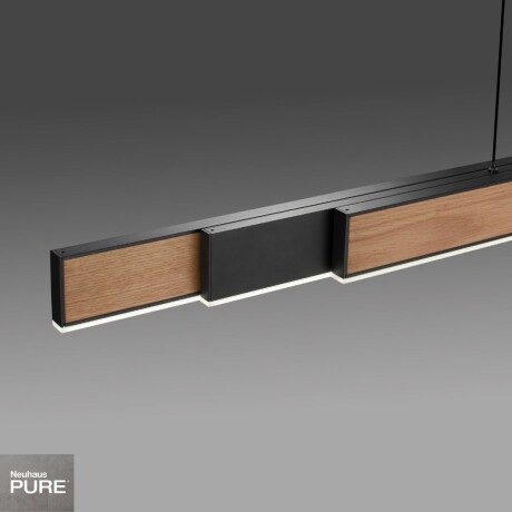 Colgante led lineal motorizado con varias funciones, negro y simil madera Colgante led lineal motorizado con varias funciones, negro y simil madera