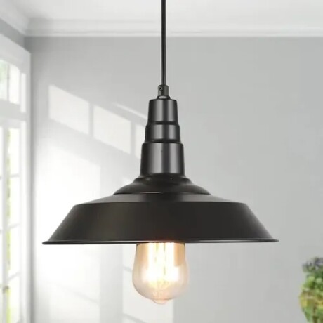 Colgante De Luz Para Techo En Hierro Estilo Campana Vintage Negro