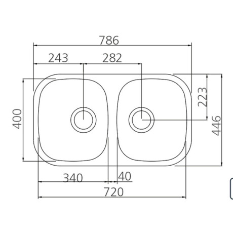 PILETA DE COCINA PULIDA VALVULA 4 Y 1/2 72.2X40X15.2 CROMO 000