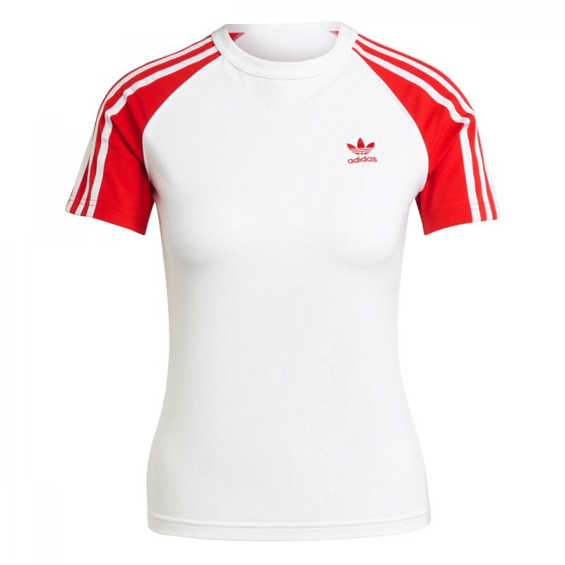 Camisetas Adicolor Raglan Slim 3 bandas de Mujer Blanco