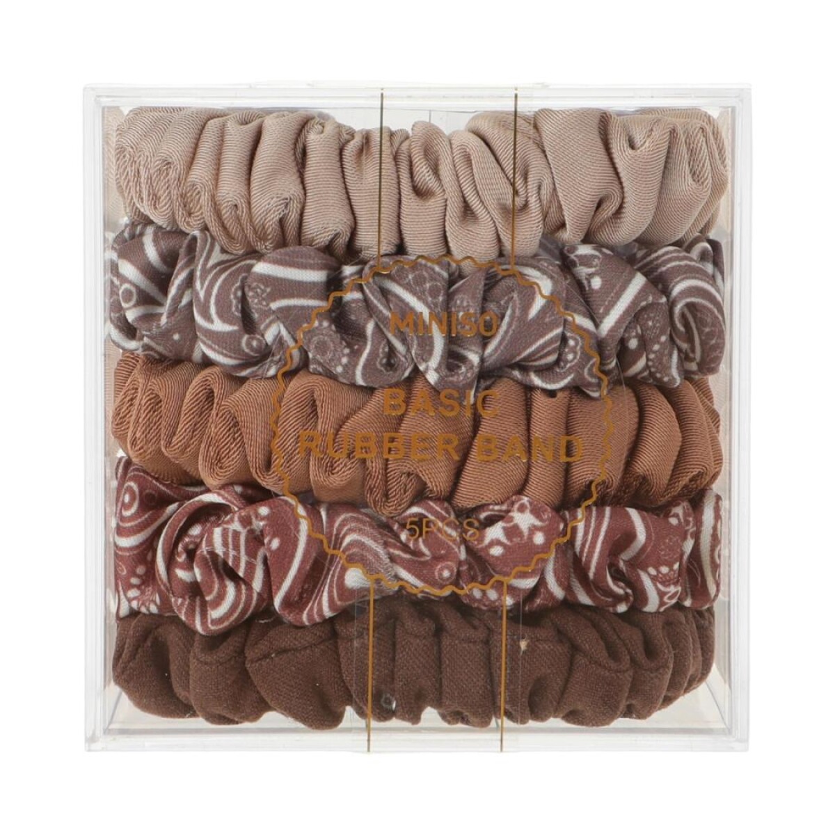 Goma de cabello 5pcs - marrón 