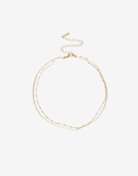 Collares Cortos Perla Collar Corto Multicadena Perla - Dorado