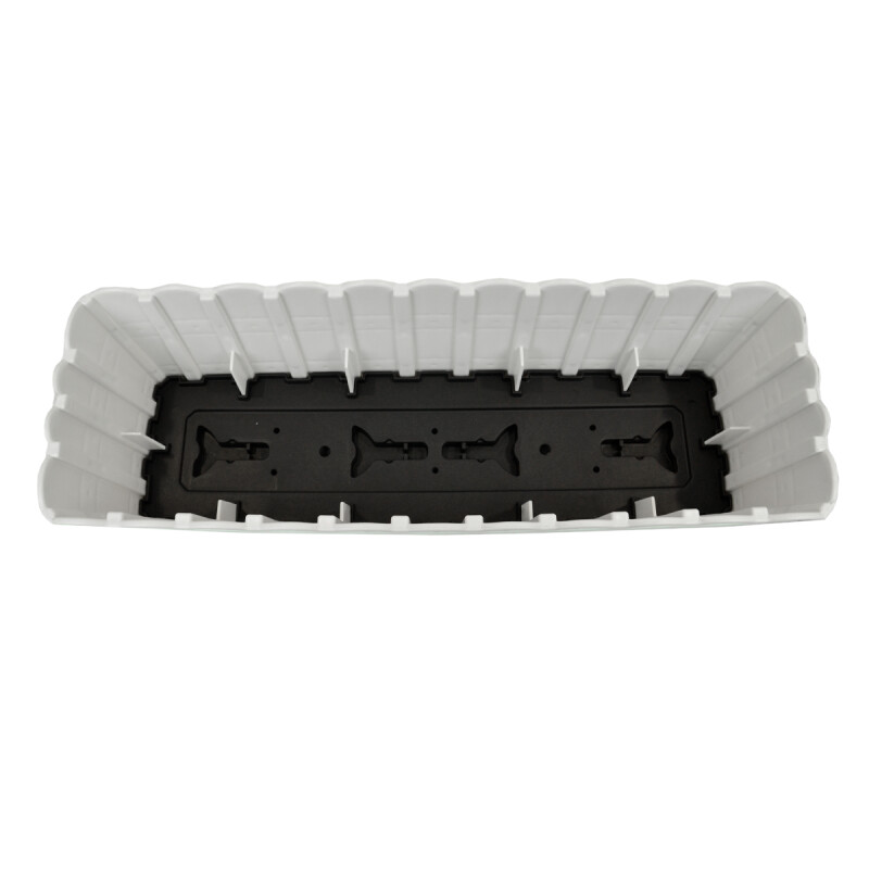 Maceta de balcón 40 cm simil bambú BLANCO