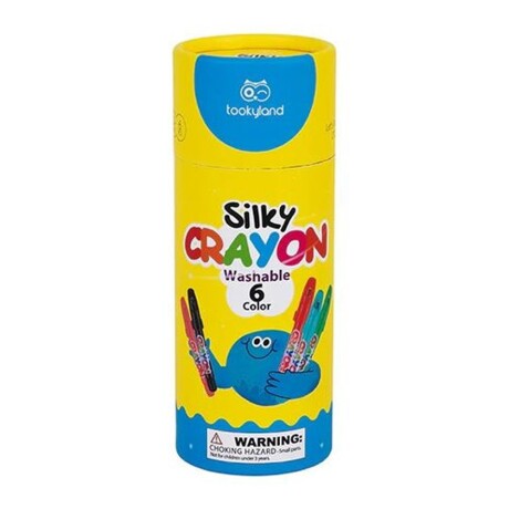 Set 6 Crayones Crayolas Lavables y Textura Sedosa con Tapa Multicolor