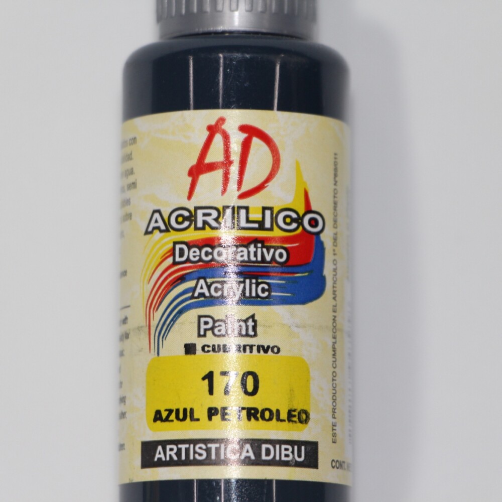 PINTURA ACRILICA ARTISTICA DIBU 60 ML. DIFERENTES COLORES COLOR AZUL PETROLEO 170