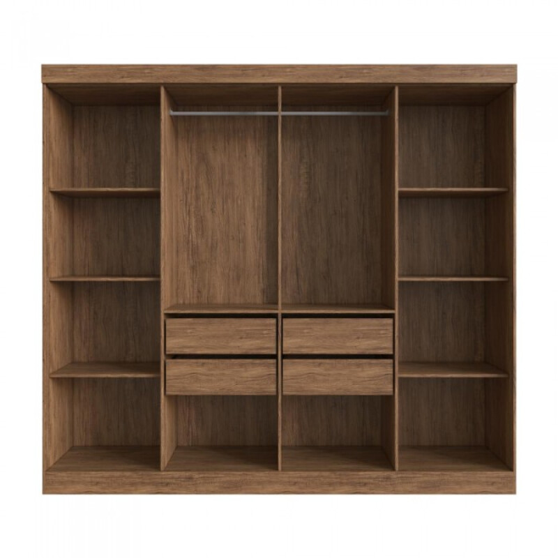 Ropero Placard 8 Puertas 4 cajones Dormitorio Negro