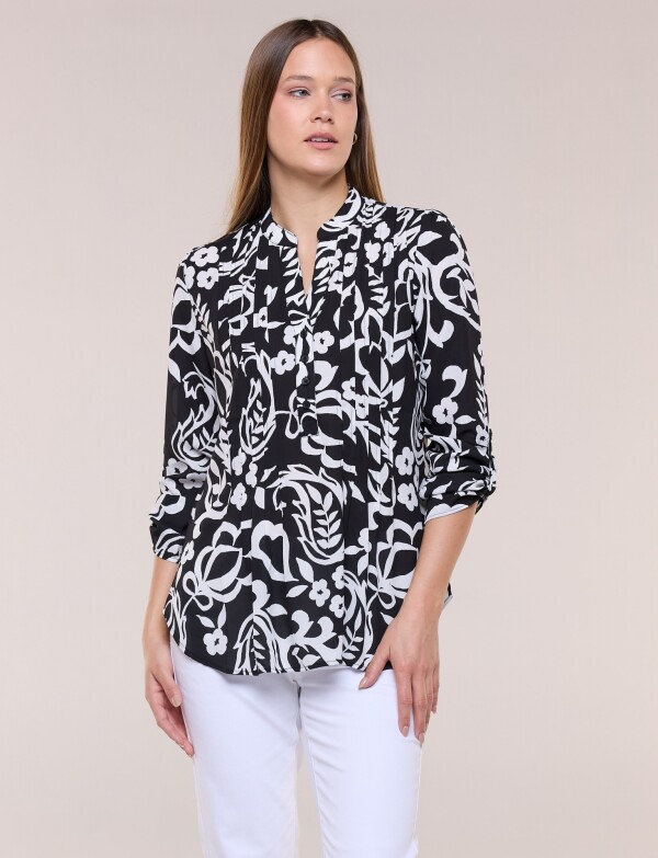 Blusa Print NEGRO/BLANCO