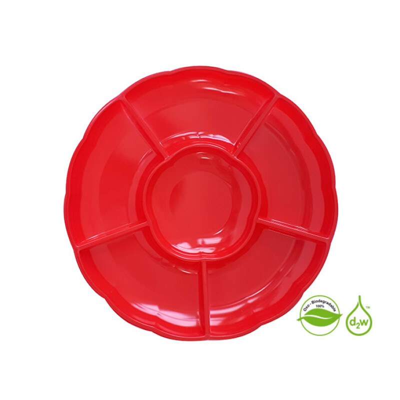 Bandeja Circular Biodegradable para Copetin x3 Un Rojo